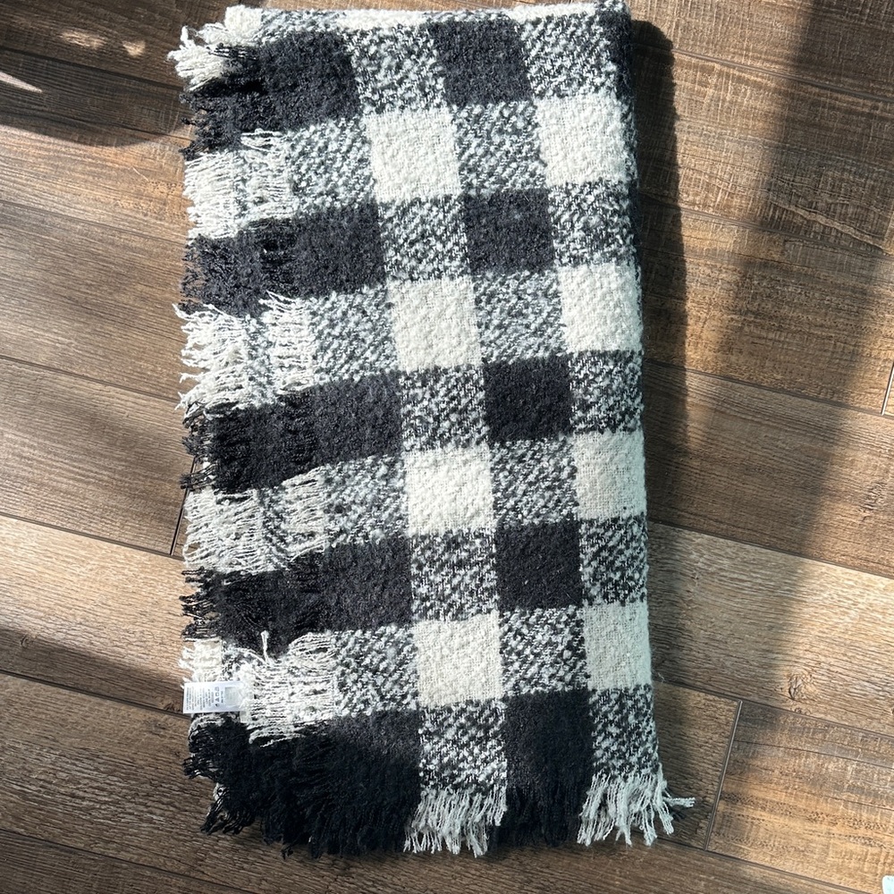 Maurices Black and White Checkered Scarf